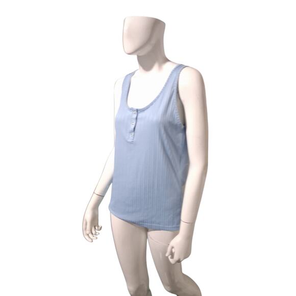 ICHI Quiet Luxury Ribbed Snap Women's size Large Old Money Sleeveless Casual Top - Picture 5 of 13